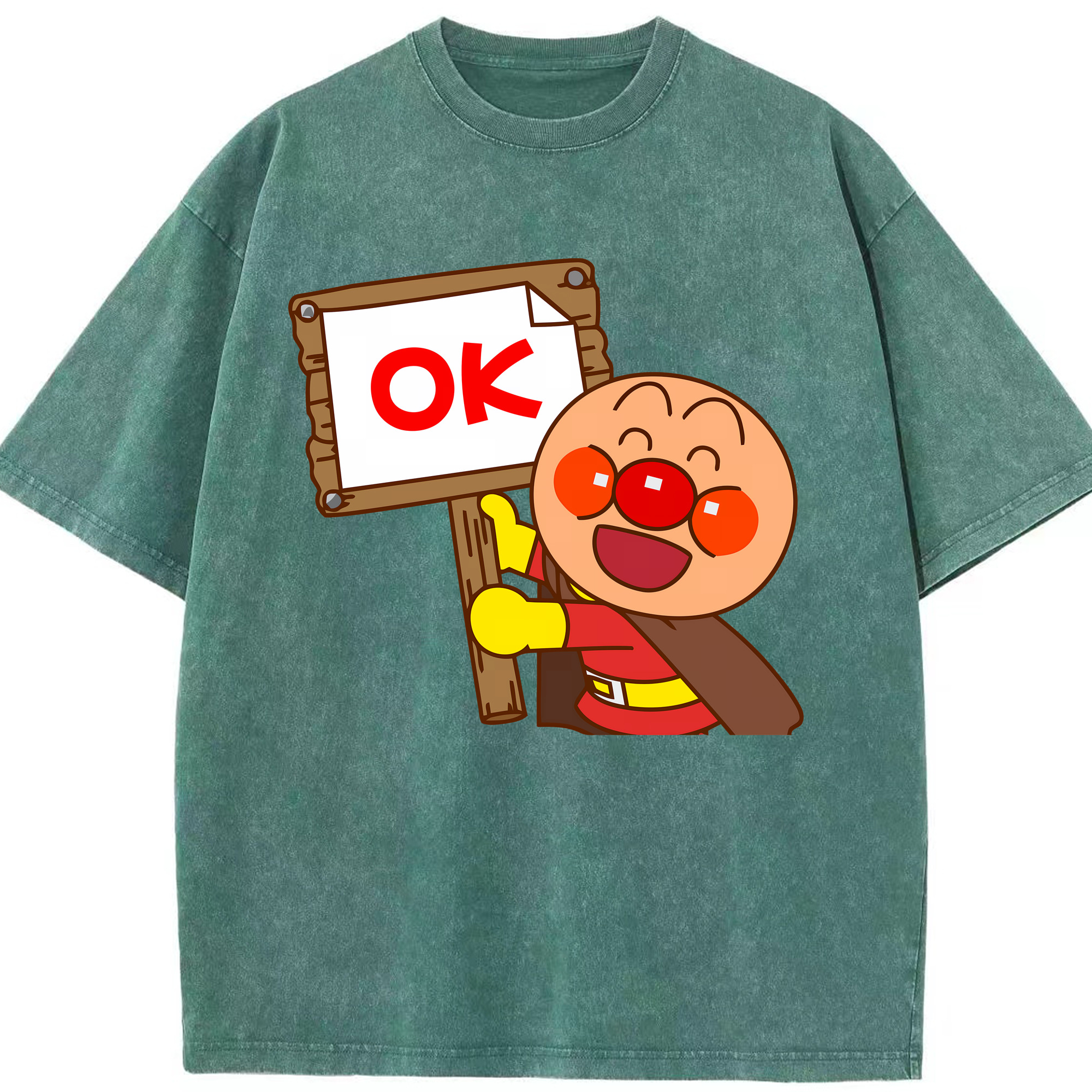 （画像用） アンパンマン Anpanman 綿100% ヴィンテージ風 半袖Tシャツ（フロントプリント）